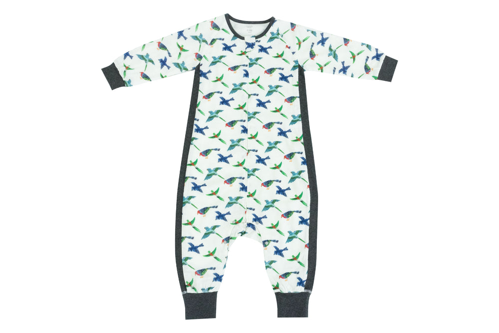 Bamboo Long Sleeve Sleep Suit 0.6 TOG - Eric Carle Blue Birds - Nest Designs
