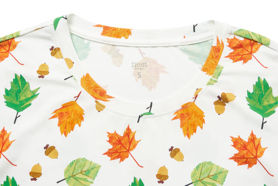 Load image into Gallery viewer, Women&amp;#39;s Long Sleeve PJ Set (Bamboo Cotton) - Eric Carle Autumn Leaves
