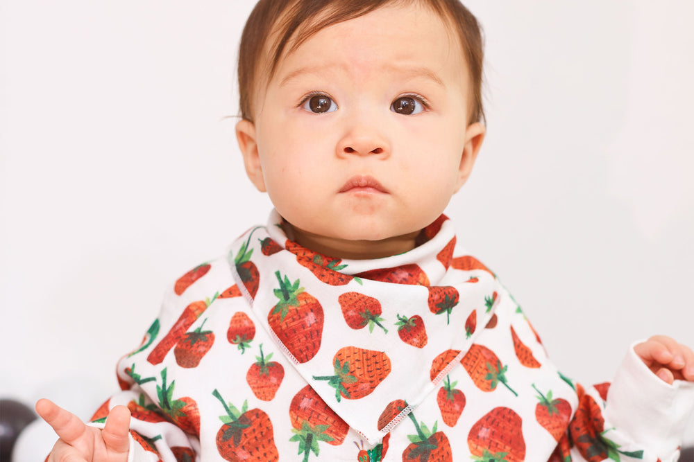 
            
                Load image into Gallery viewer, Baby Bandana Bib (Bamboo, 2 Pack) - Strawberry
            
        