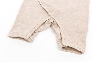 Basics Bamboo Cotton Kimono Long Sleeve Romper - Warm Taupe - Nest Designs