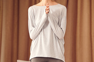 
            
                Load image into Gallery viewer, Women&amp;#39;s Basics Bamboo Cotton Long Sleeve Shirt - Grey Dawn - Nest Designs
            
        