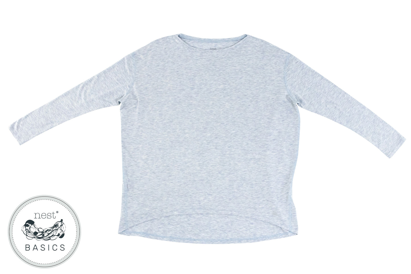 Women's Basics Bamboo Cotton Long Sleeve Shirt - Grey Dawn - Nest Designs