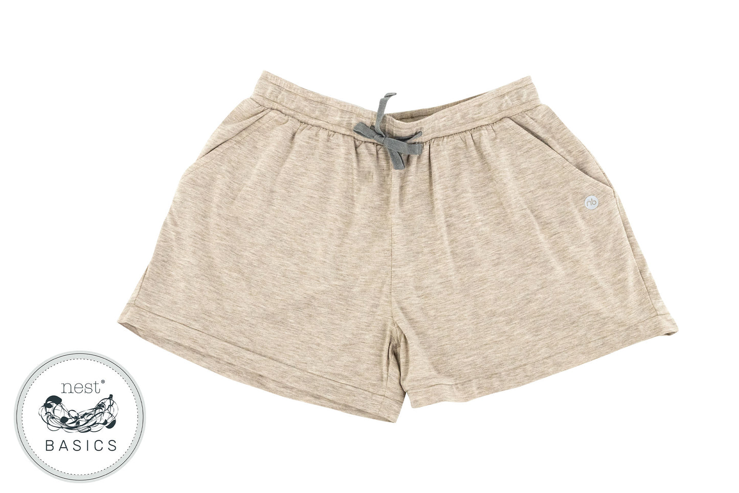 Women's Basics Bamboo Cotton Shorts - Warm Taupe - Nest Designs