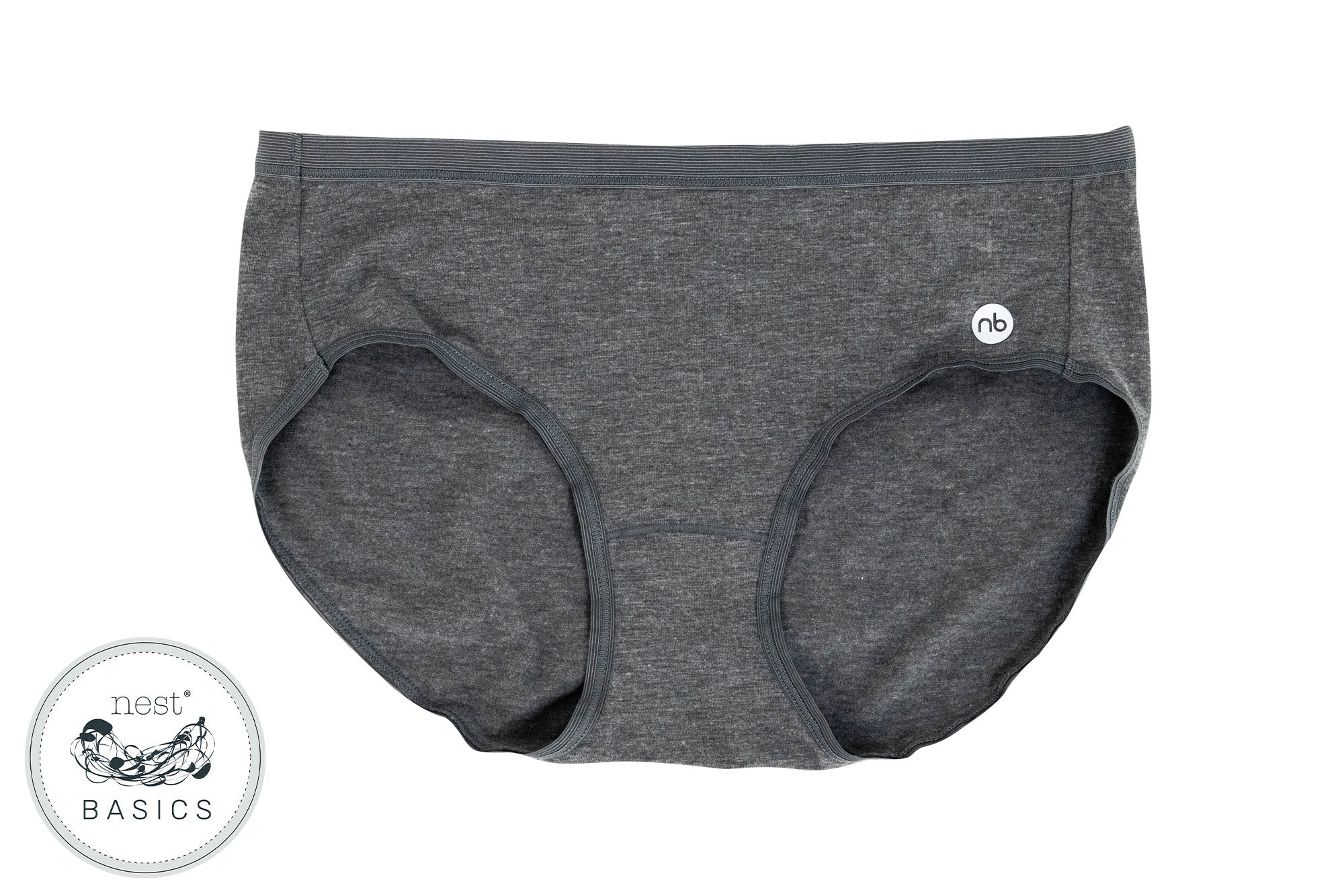Women's Basics Bamboo Cotton Underwear (2 Pack) - Grey Dawn and Charcoal
