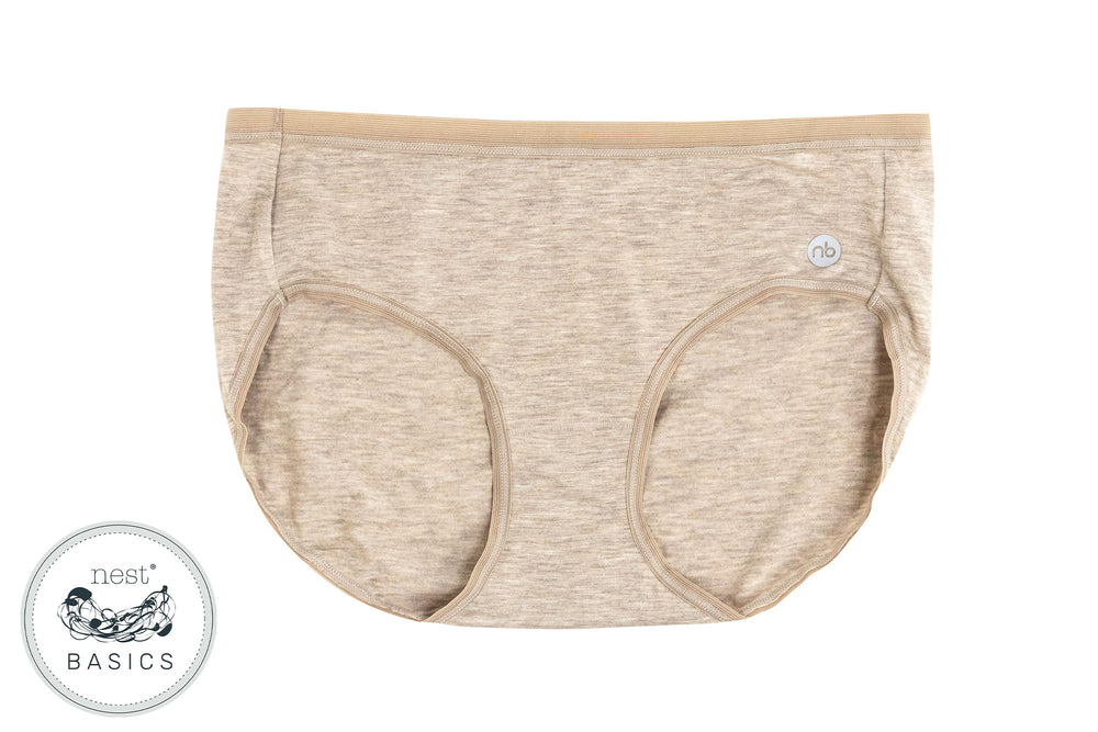 Women's Basics Bamboo Cotton Underwear (2 Pack) - Warm Taupe and Charcoal