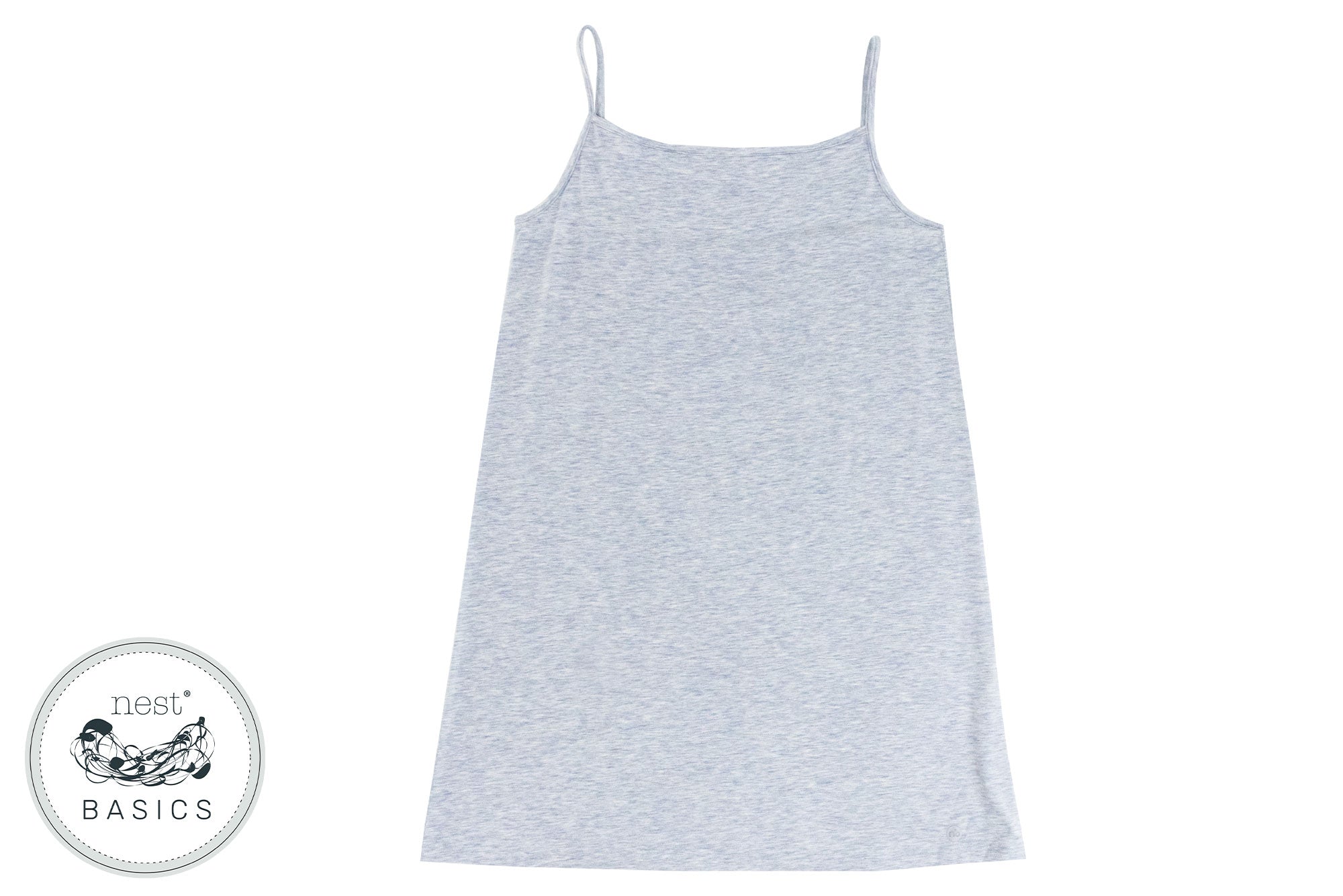 Women's Basics Bamboo Cotton Slip Dress - Grey Dawn - Nest Designs