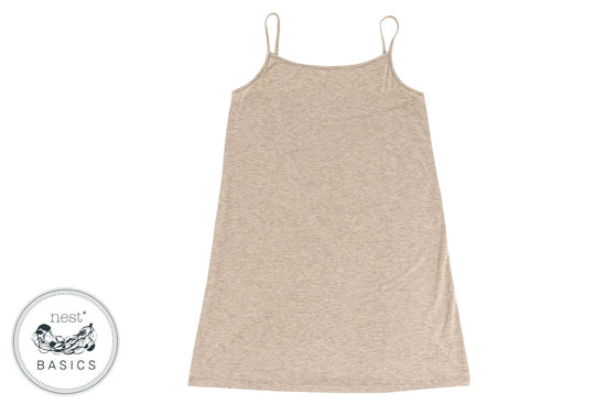 Load image into Gallery viewer, Women&amp;#39;s Basics Bamboo Cotton Slip Dress - Warm Taupe - Nest Designs
