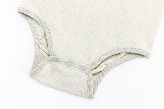 Basics Organic Cotton Ribbed Long Sleeve Onesie (2 Pack) - Light Grey - Nest Designs