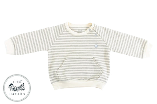 Load image into Gallery viewer, Basics Long Sleeve Crewneck Shirt (French Terry) - Grey Stripe
