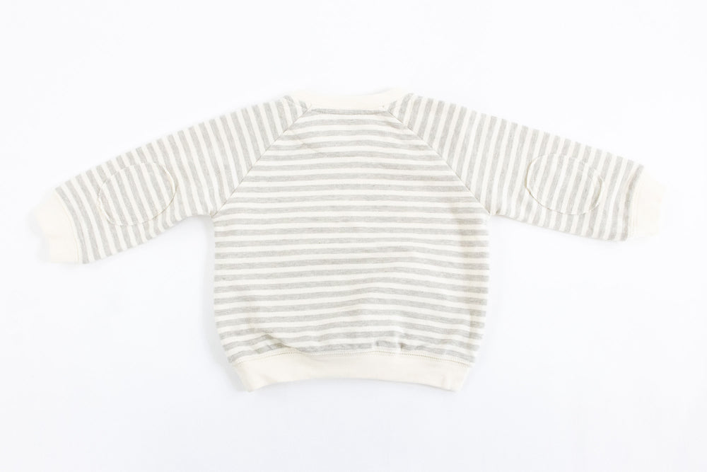 Basics Long Sleeve Crewneck Shirt (French Terry) - Grey Stripe