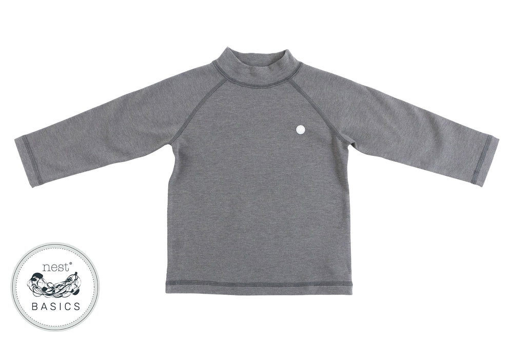 
            
                Load image into Gallery viewer, Basics Tanboocel Winter Mock Neck Long Sleeve Shirt - Charcoal
            
        