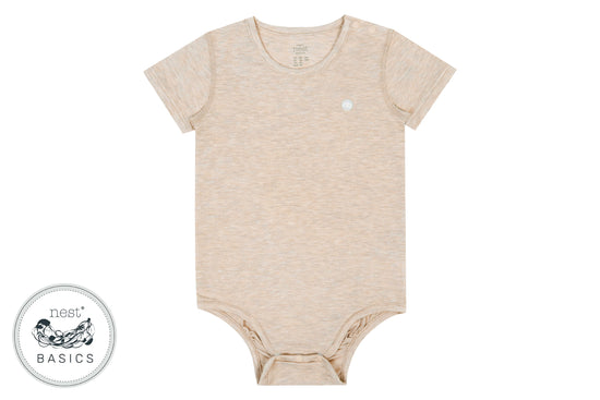 Load image into Gallery viewer, Basics Short Sleeve Onesie (Bamboo Cotton) - Warm Taupe
