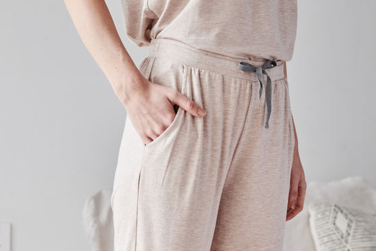 Women's Basics Bamboo Cotton Pants - Warm Taupe - Nest Designs