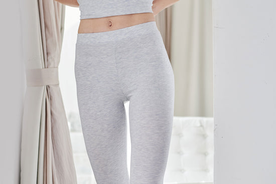 Load image into Gallery viewer, Women&amp;#39;s Basics Bamboo Cotton Leggings - Grey Dawn - Nest Designs

