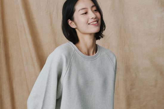 Women's Basics Crewneck Sweatshirt (Organic Terry) - Cloudburst Light