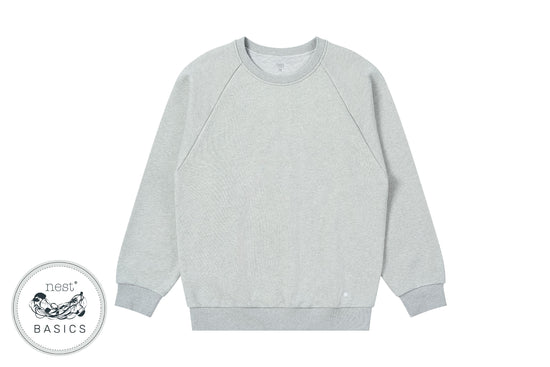 Women's Basics Crewneck Sweatshirt (Organic Terry) - Cloudburst Light