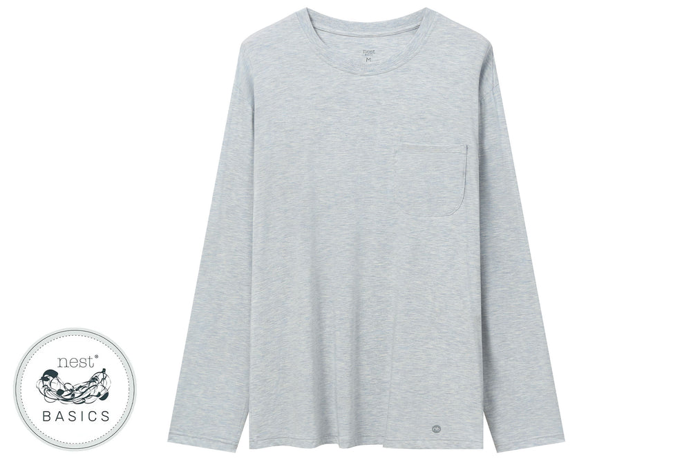 Unisex Basics Bamboo Cotton Long Sleeve Shirt - Grey Dawn