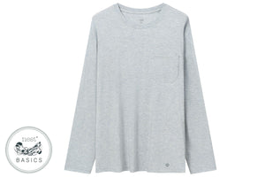Unisex Basics Bamboo Cotton Long Sleeve Shirt - Grey Dawn