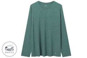 Unisex Basics Bamboo Cotton Long Sleeve Shirt - Misty Moss