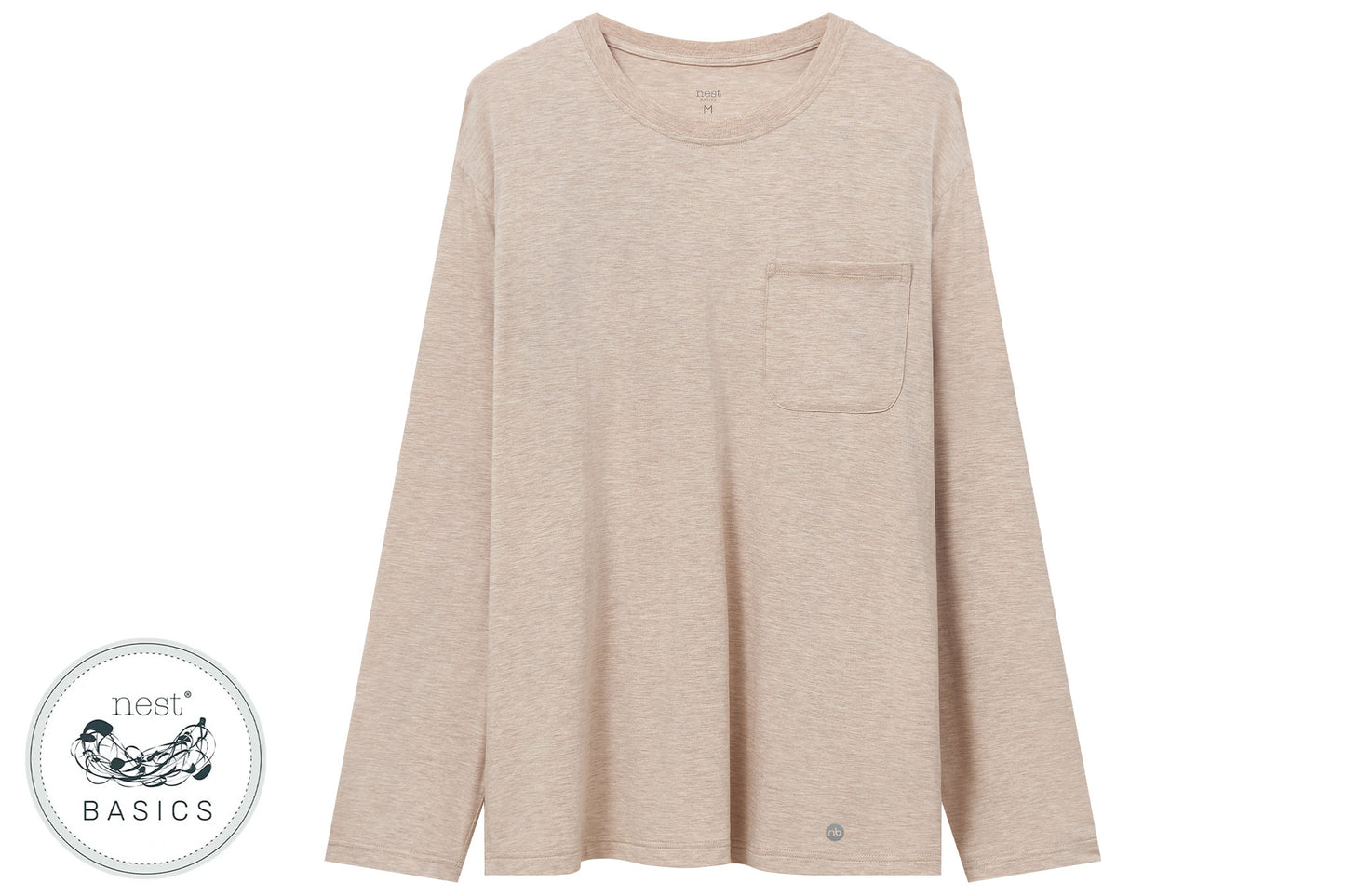 Unisex Basics Long Sleeve Shirt (Bamboo Cotton) - Warm Taupe