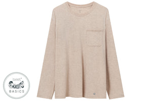 Unisex Basics Bamboo Cotton Long Sleeve Shirt - Warm Taupe