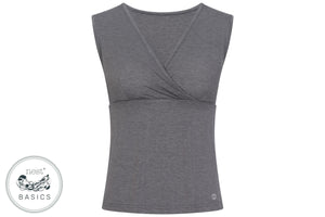 
            
                Load image into Gallery viewer, Women&amp;#39;s Bamboo Spandex Nursing Tank Top - Charcoal
            
        