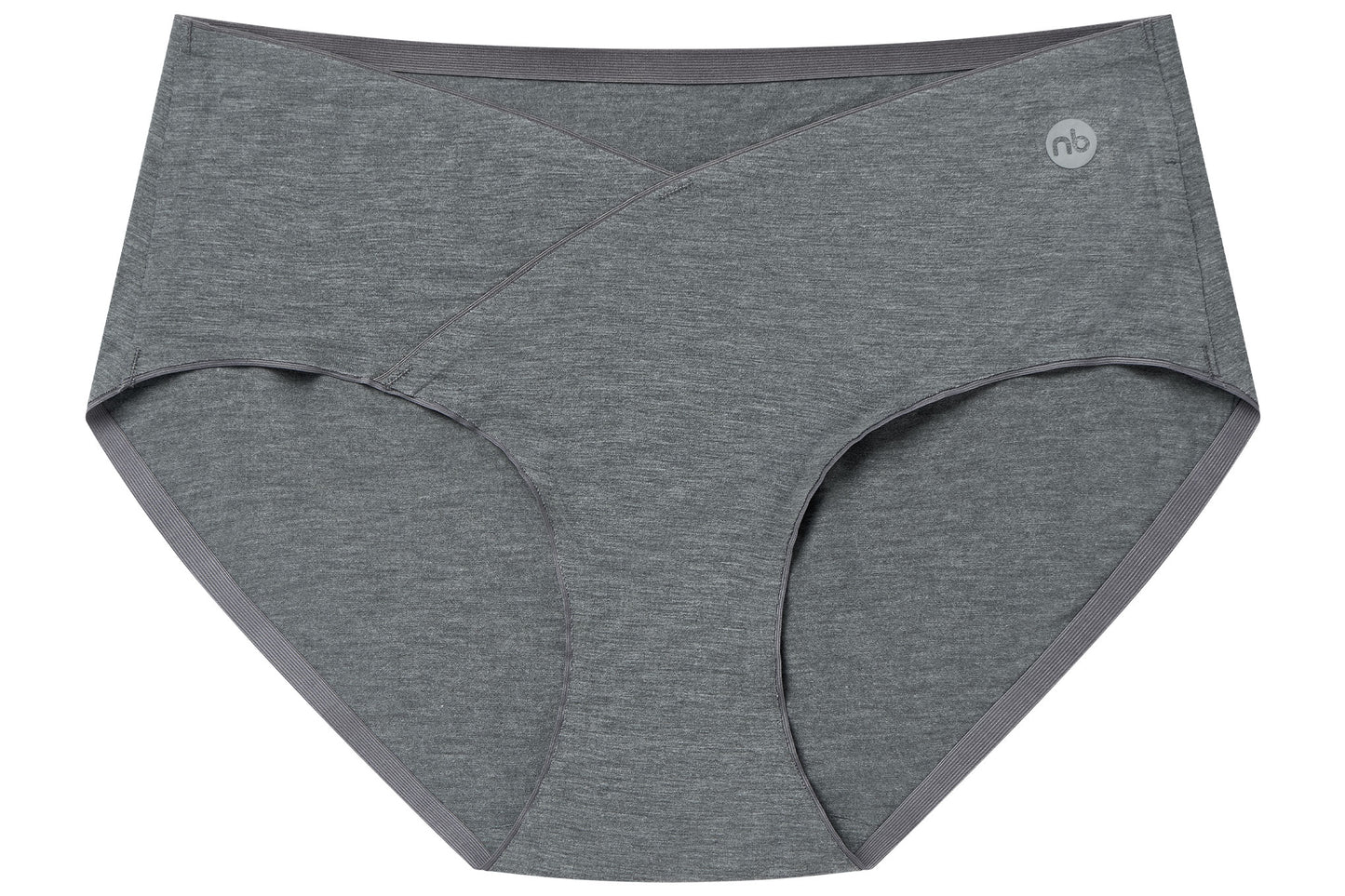 Women's Basics Crossover Bikini Underwear (Bamboo Spandex, 2 Pack) - Charcoal and Grey Dusk