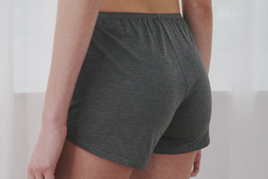 Women's Basics Bamboo Spandex Boxer Briefs (2 Pack) - Charcoal And Grey Dusk