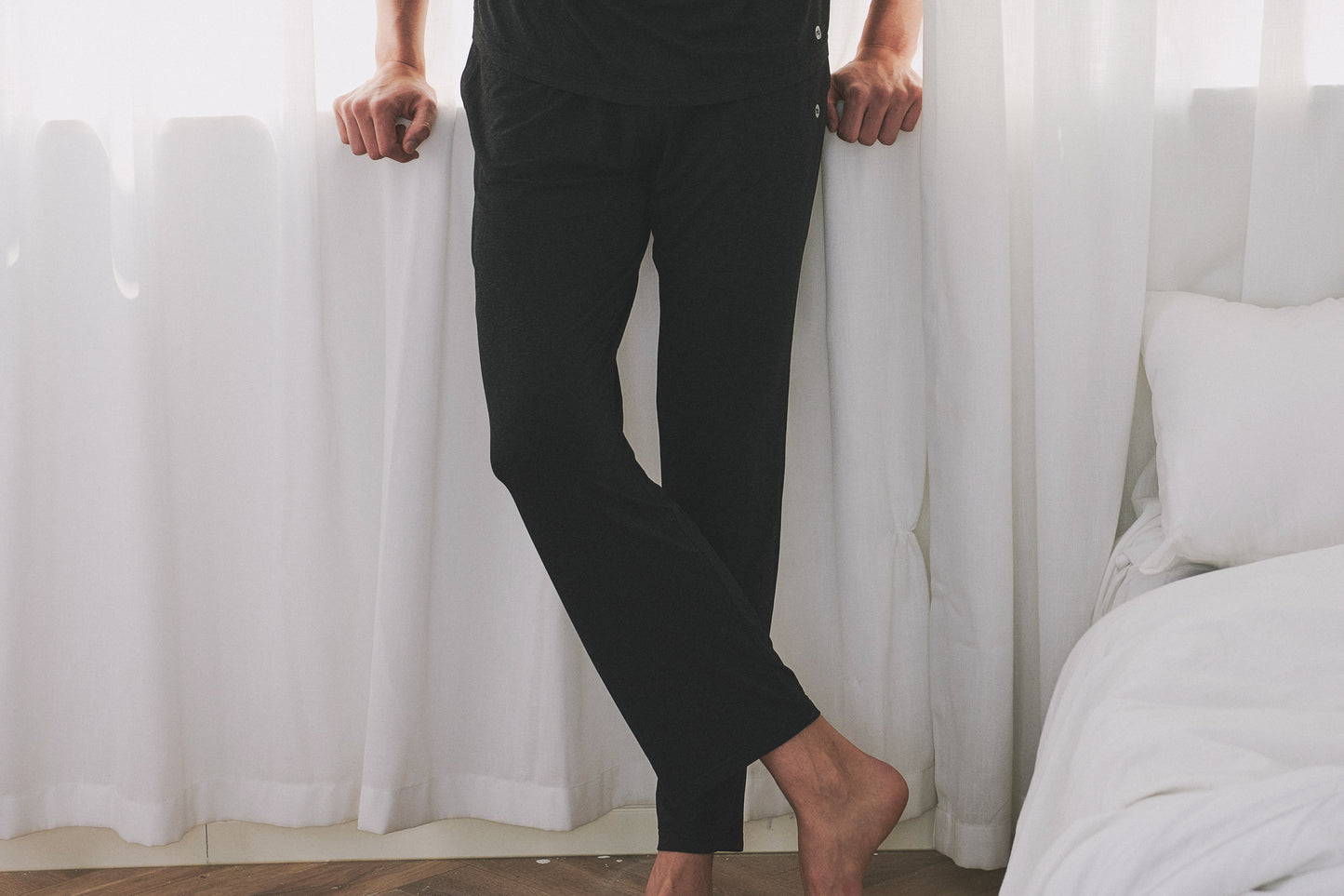 Load image into Gallery viewer, Men&amp;#39;s Basics Lounge Pants (Bamboo Cotton) - Black
