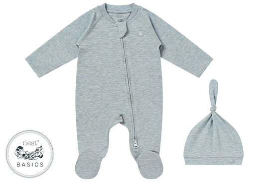 Load image into Gallery viewer, Basics 2 Piece Romper Baby Gift Set (Bamboo Cotton) - Grey Dawn
