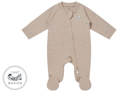 Basics 2 Piece Romper Baby Gift Set (Bamboo Cotton) - Warm Taupe