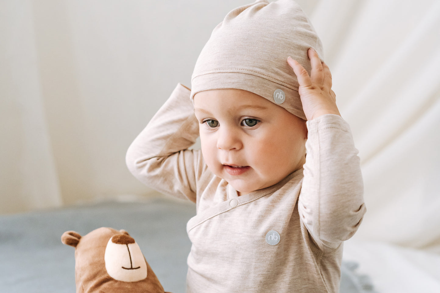 Basics Baby Knotted Hat (Bamboo) - Warm Taupe