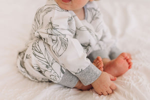 Bamboo Long Sleeve Sleep Suit 0.6 TOG - Feather White - Nest Designs