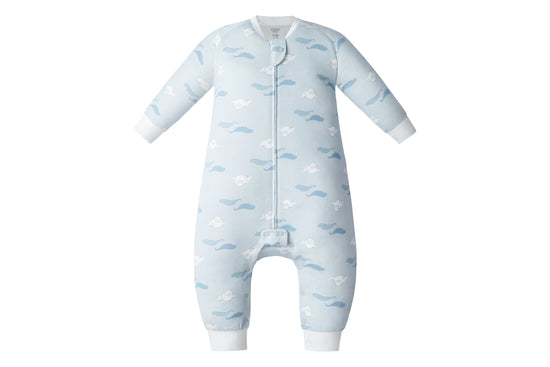 Long Sleeve Footed Sleep Bag 1.0 TOG (Organic Cotton, 4T-6T Only) - Beluga Boogie