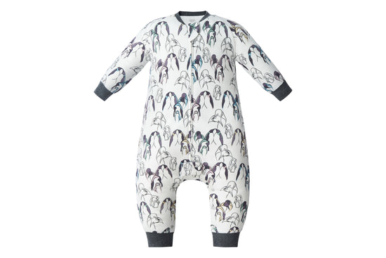 Load image into Gallery viewer, Long Sleeve Footed Sleep Bag 1.0 TOG (Organic Cotton) - Penguin Love
