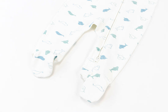 Load image into Gallery viewer, One-Piece Zip Footed Sleeper (Organic Cotton) - Baby Beluga
