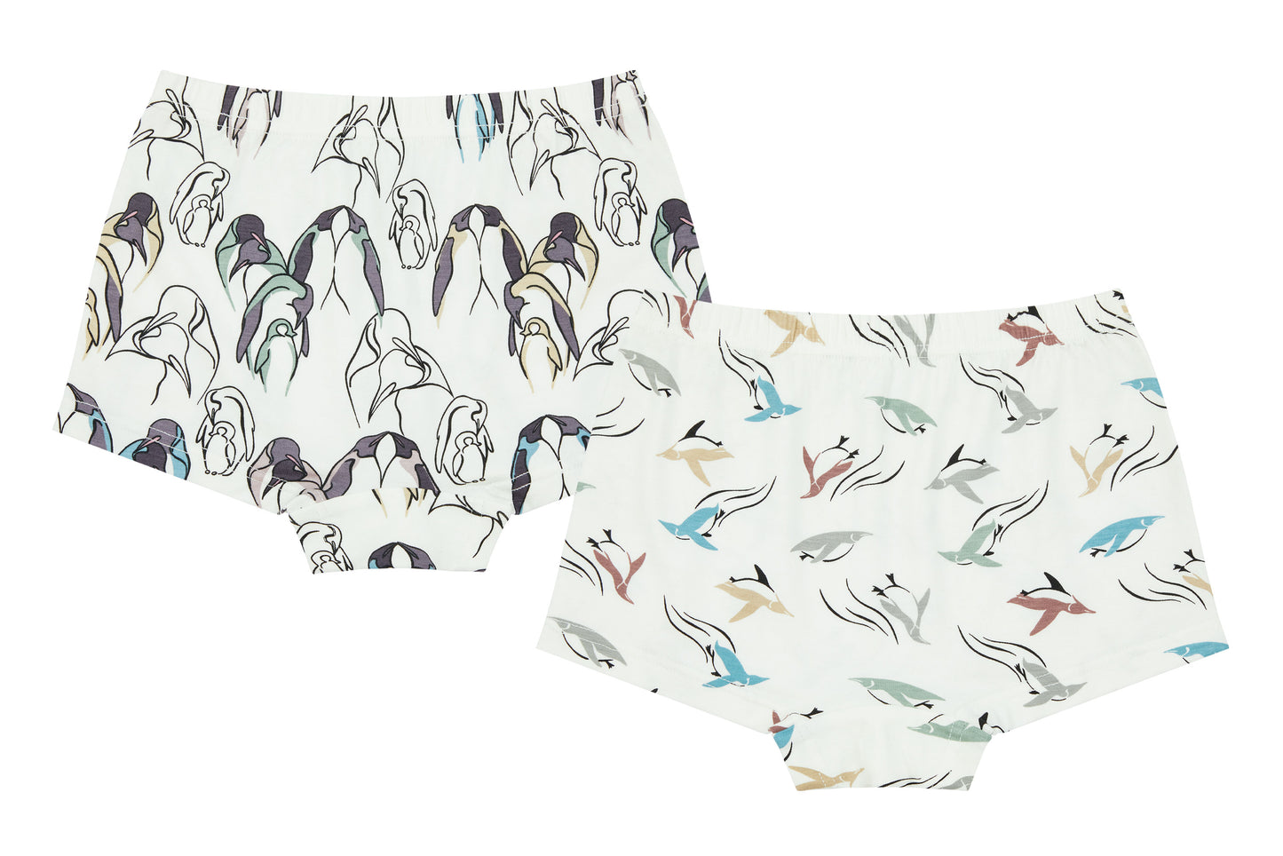 Girls Boy Short Underwear (Bamboo, 2 Pack) - Penguins – Nest Designs