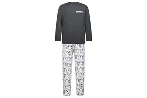 
            
                Load image into Gallery viewer, Men&amp;#39;s Organic Cotton Long Sleeve Pocket Tee PJ Set - Penguin Love
            
        