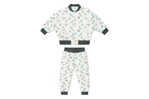 
            
                Load image into Gallery viewer, Organic Cotton Two-Piece Quilted Lounge Suit - Rainbow Swim
            
        