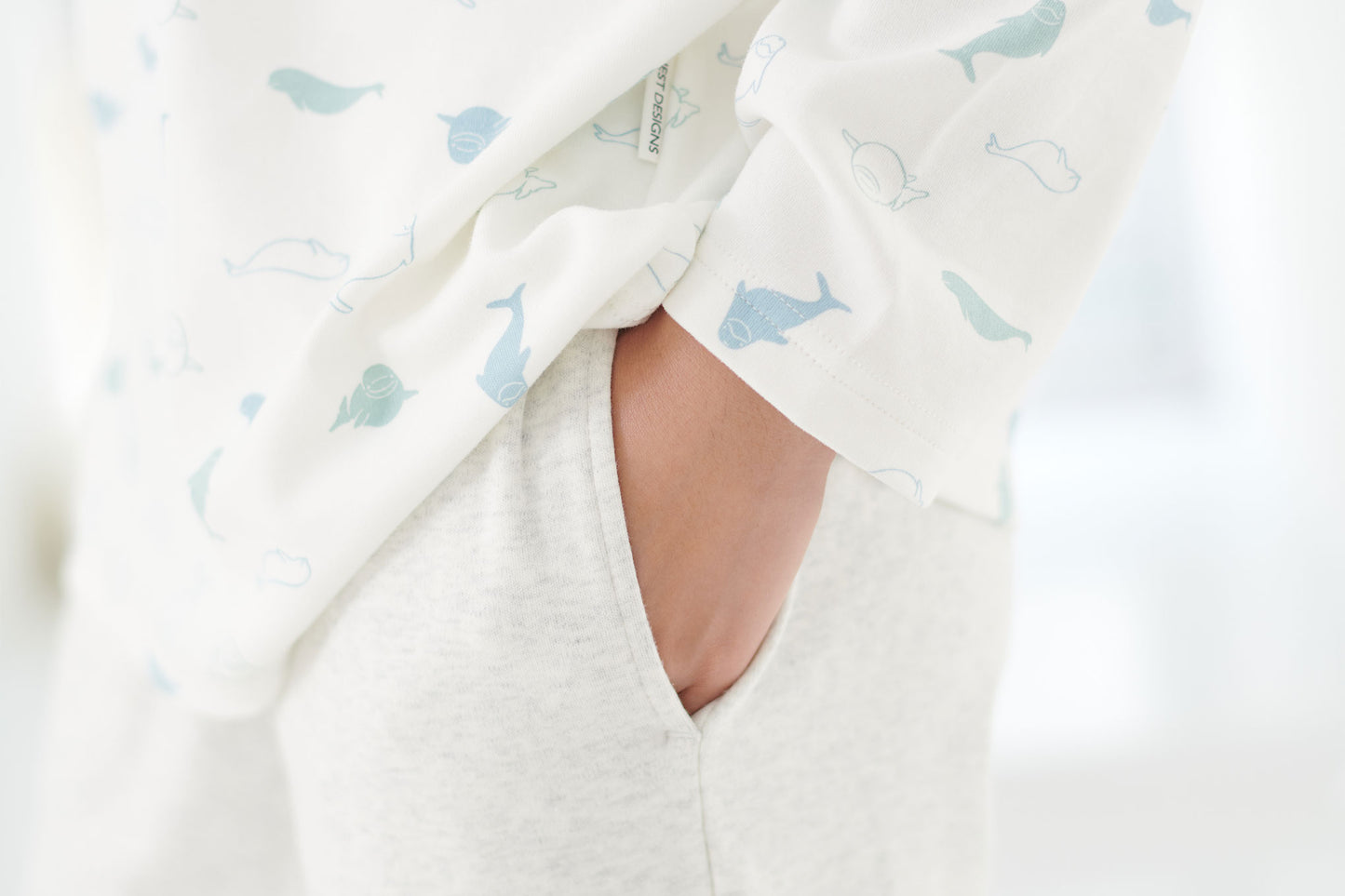 Load image into Gallery viewer, Women&amp;#39;s Long Sleeve PJ Set (Organic Cotton) - Baby Beluga

