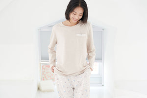 Women's Organic Cotton Long Sleeve Pocket Tee PJ Set - Winter Skate
