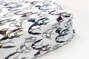 Fitted Bamboo Crib Sheet - Penguin Love
