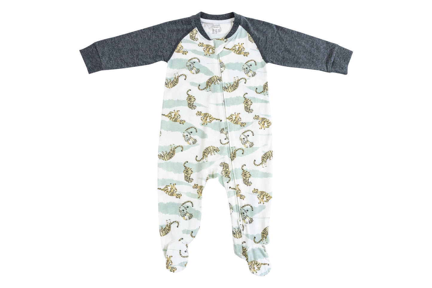 Bamboo Jersey One-Piece Zip Footed Sleeper - Jungle Stripes - Nest Designs