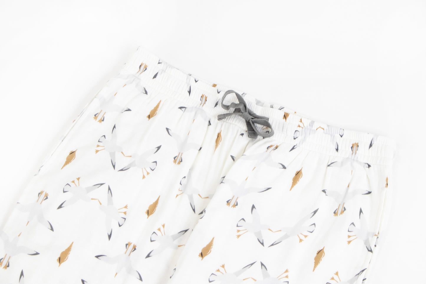 Women's Bamboo Pima Long Sleeve Button-up PJ Set - Seagulls & Seashells - Nest Designs