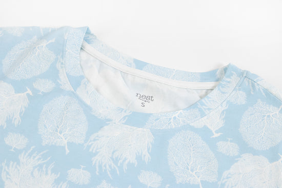 Women's Bamboo Jersey Short Sleeve PJ Set - Sea Fan - Nest Designs