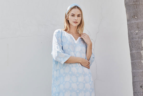 Load image into Gallery viewer, Women&amp;#39;s Bamboo Sleeping Tunic - Sea Fan - Nest Designs
