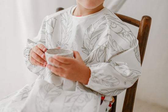 Load image into Gallery viewer, Poly Long Sleeve Bib Cover (Recycled)  - Feather White

