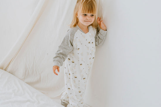 Long Sleeve Footed Sleep Bag 1.0 TOG (Bamboo) - The Goose & The Golden Egg