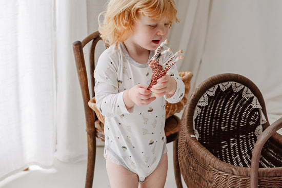Load image into Gallery viewer, Long Sleeve Onesie (Bamboo) - The Goose &amp;amp; The Golden Egg
