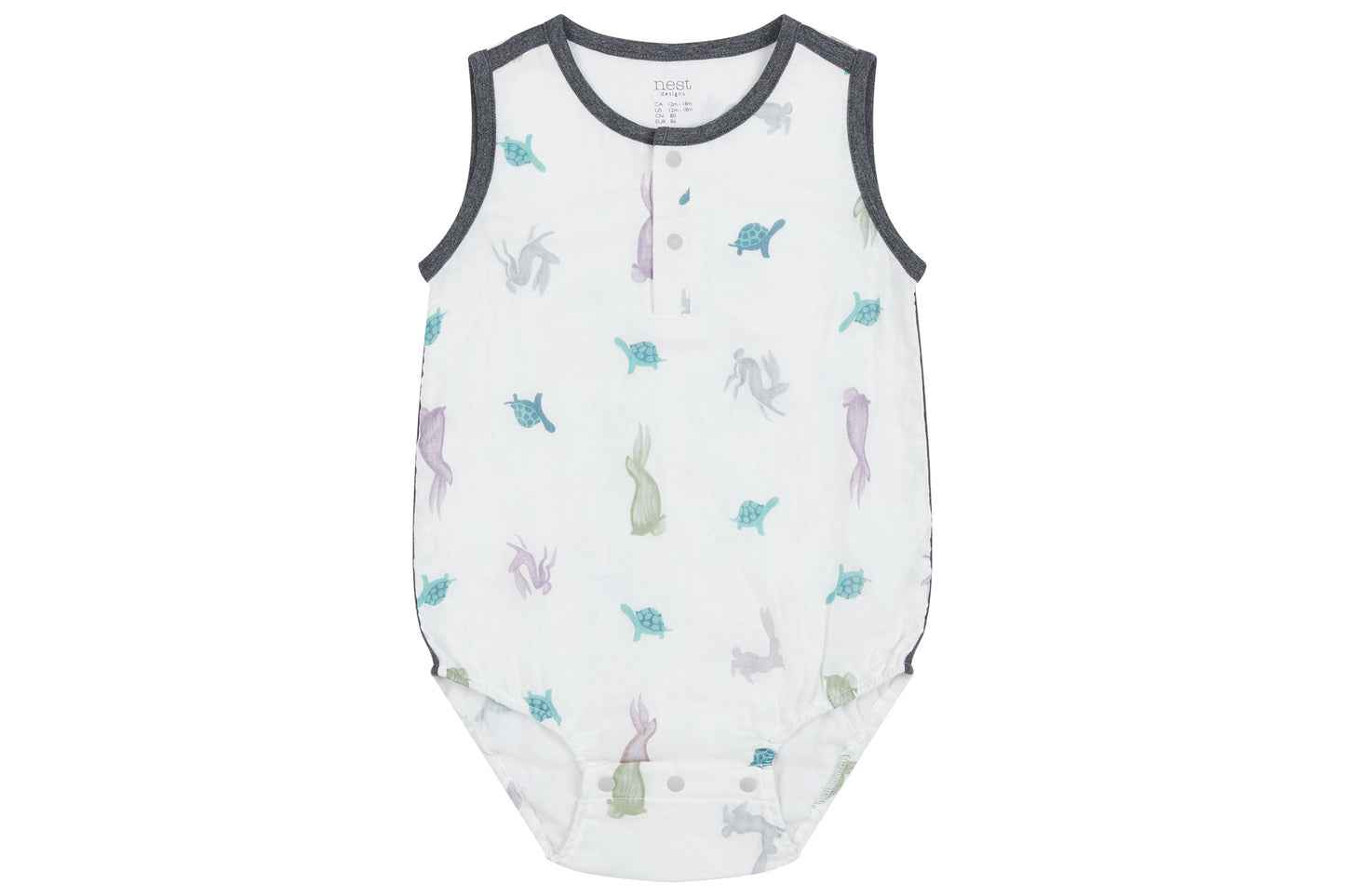 Load image into Gallery viewer, Sleeveless Henley Onesie (Bamboo Pima)  - The Tortoise &amp;amp; The Hare
